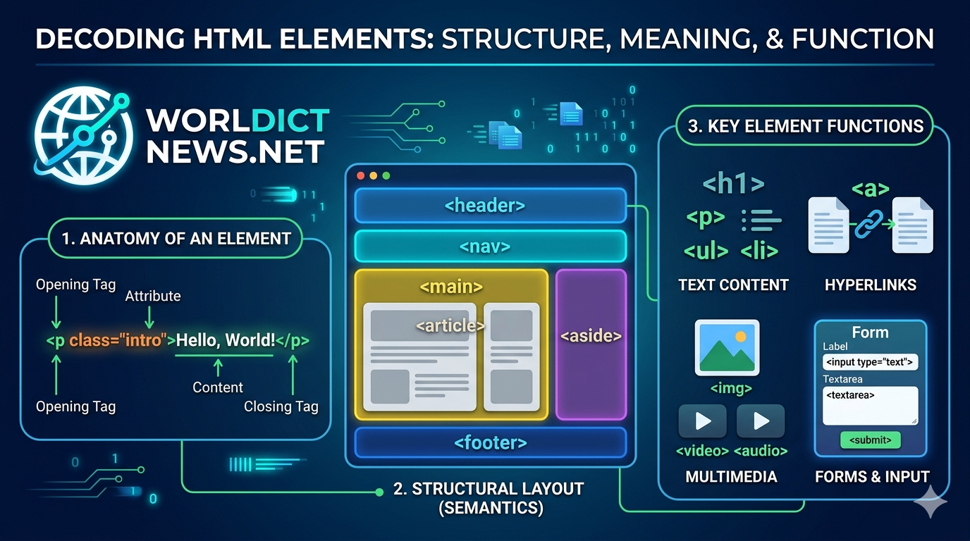  HTML Elements: Meaning, Anatomy, and Functional Roles