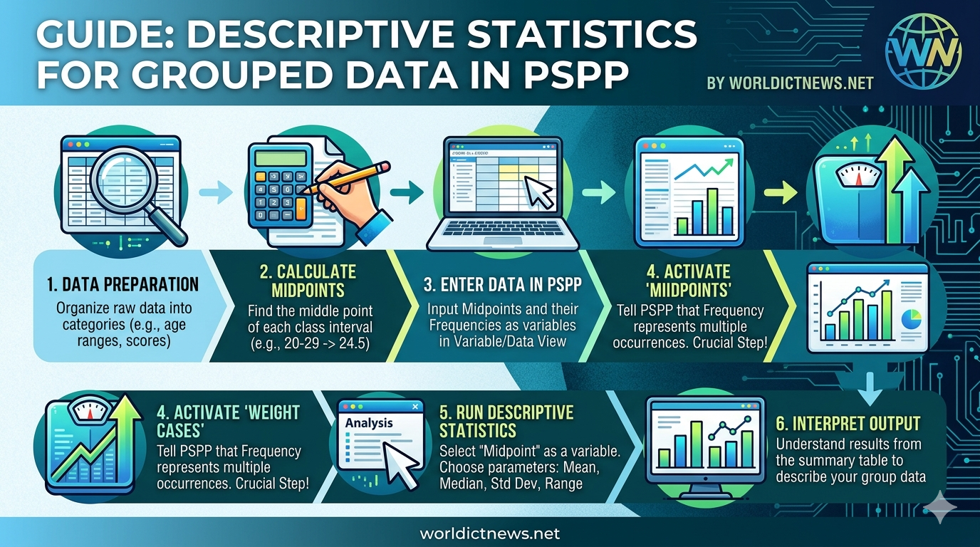 Calculating Descriptive Statistics for Grouped Data Using PSPP